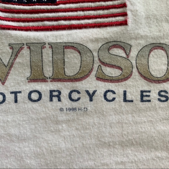 Vintage 90s Harley-Davidson embroidered flag tee - Picture 3 of 10